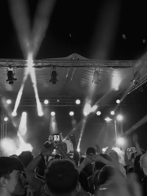 Concert lights over the crowd